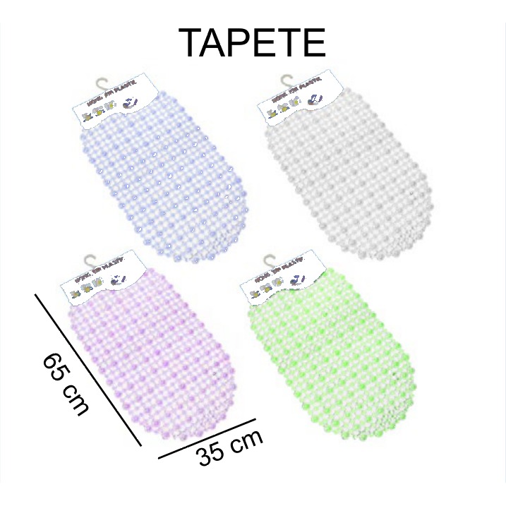 [EB-BA7221] Tapete Antiderrapante de Baño Plástico 35x65 cm BA7221 — Caja 120 pzas