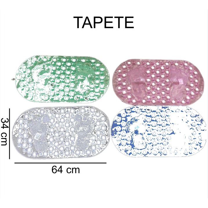 [EB-BA7223] Tapete Antiderrapante Baño Diseño Huellas 34x64 cm BA7223 — Caja 60 pzas