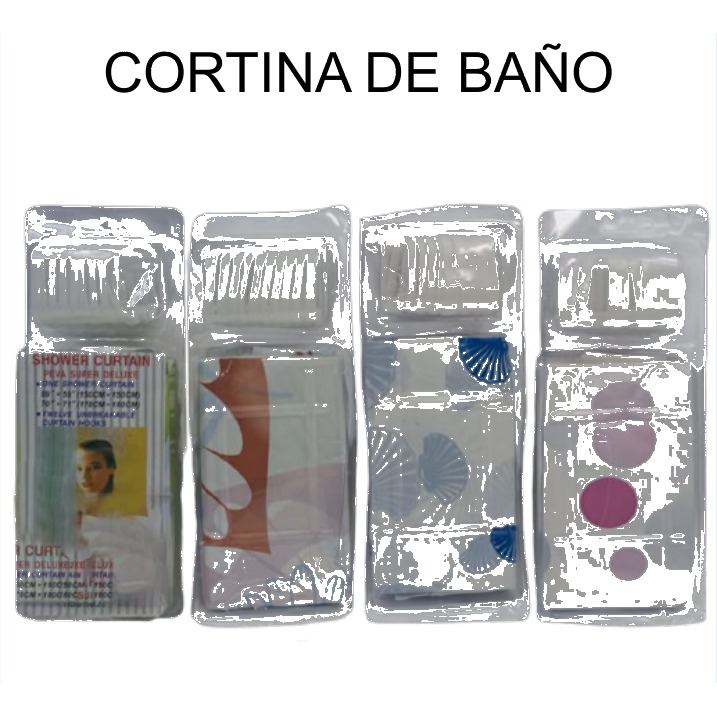 [EB-BA7215] Cortina de Baño Plástico Económica Varios Diseños 150x150 cm BA7215