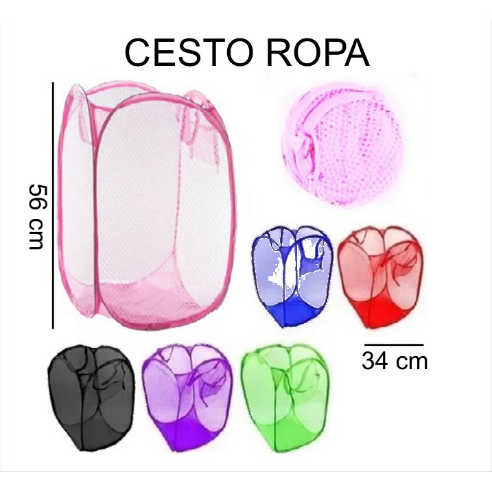 [EB-HW62169] Cesto Ropa Sucia Plegable Malla Grande 34x56 cm HW62169 — Caja 120 pzas