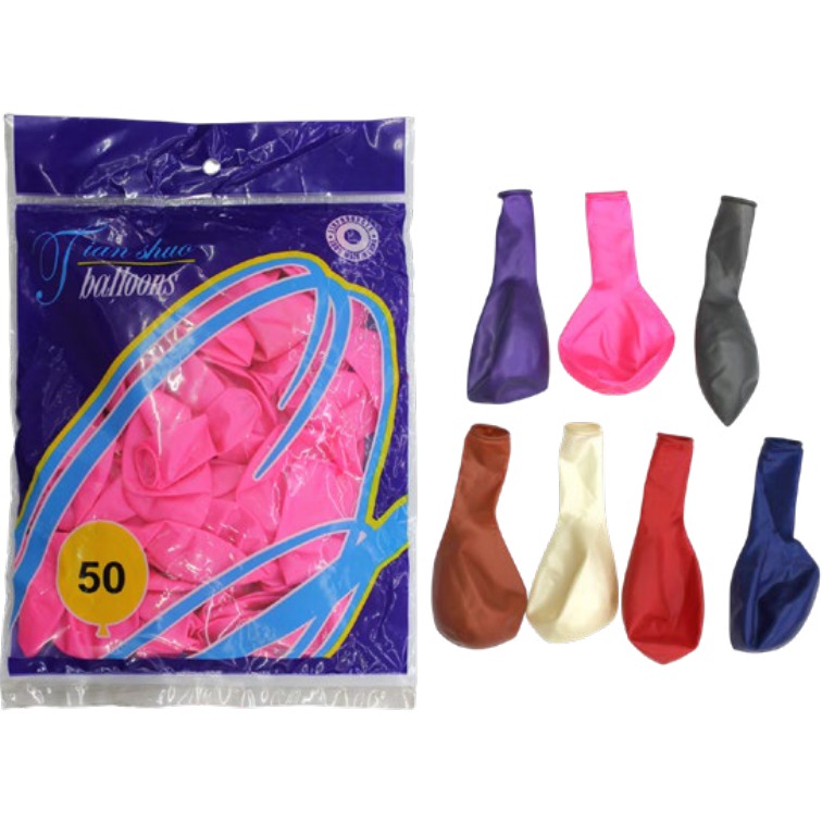 [EB-PT12224] Globo Perla Látex 12" Colores Surtidos 50 pzas para Bodas — Caja x150