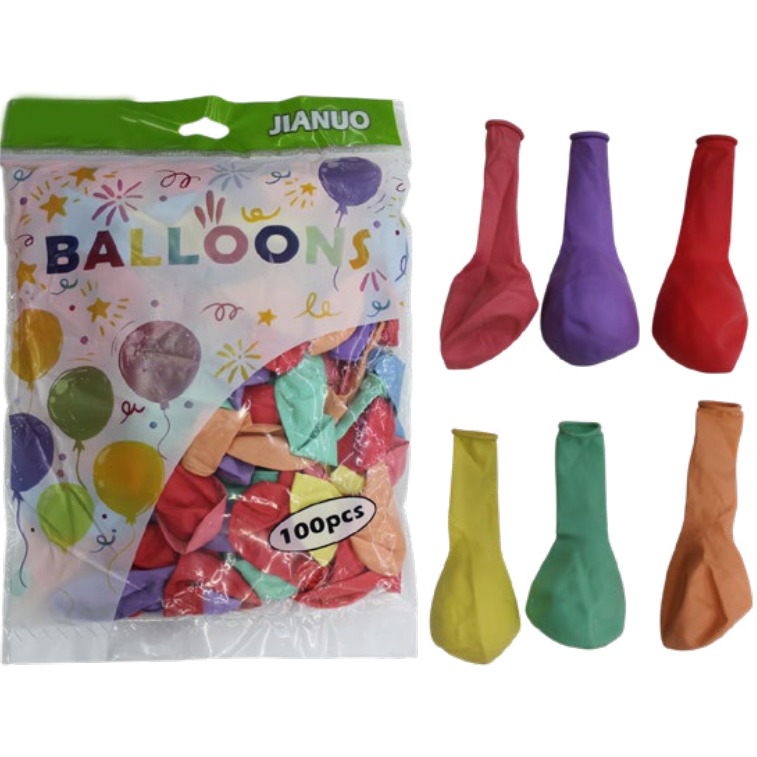 [EB-PT12232] Globo Pastel Látex 9" 100 pzas Colores Mezclados para Fiestas — Caja x150