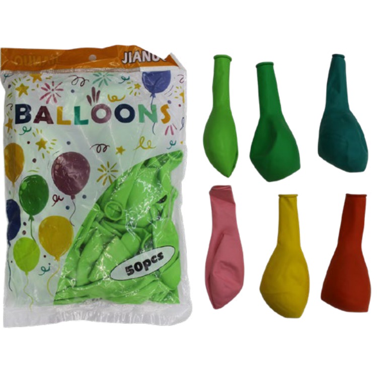 [EB-PT12229] Globo Mate Liso Látex 12" Colores Surtidos 50 pzas para Eventos — Caja x200