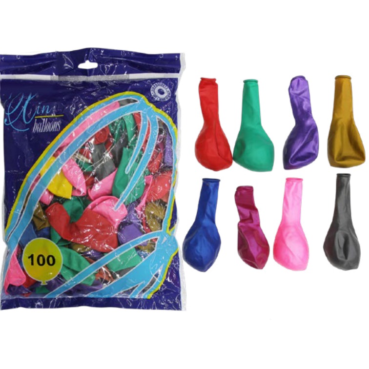 [EB-PT12225] Globo Perla Látex 10" 100 pzas Colores Mezclados para Eventos — Caja x100