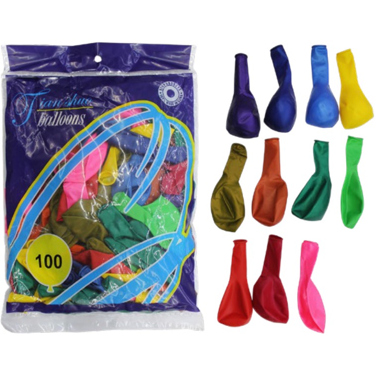 [EB-PT12226] Globo Perla Látex 12" 100 pzas Colores Mezclados para Bodas — Caja x100