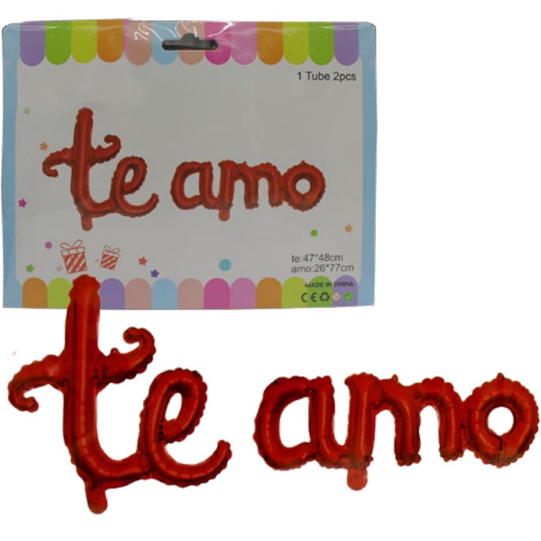 [EB-PT12241] Globo Foil "Te Amo" 16" Aluminio para San Valentín — Caja x600