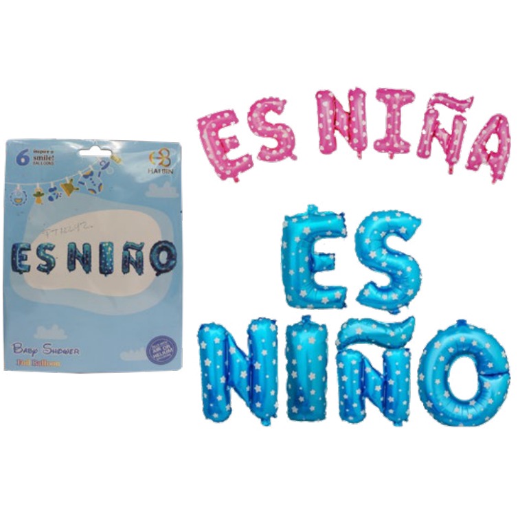 [EB-PT12242] Globo Foil "Es Niña/Es Niño" 16" Baby Shower Gender Reveal — Caja x600