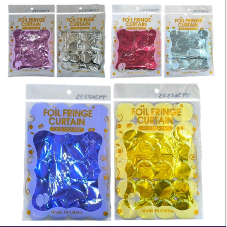 [EB-TY362373] Cortina Foil Metálica para Fiesta 1x2 m Varios Colores — Caja x600