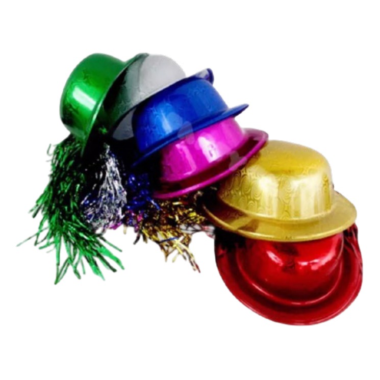 [EB-PT11715] Sombrero Metálico de Fiesta Adulto 26x23x8 cm Colores — Caja x960
