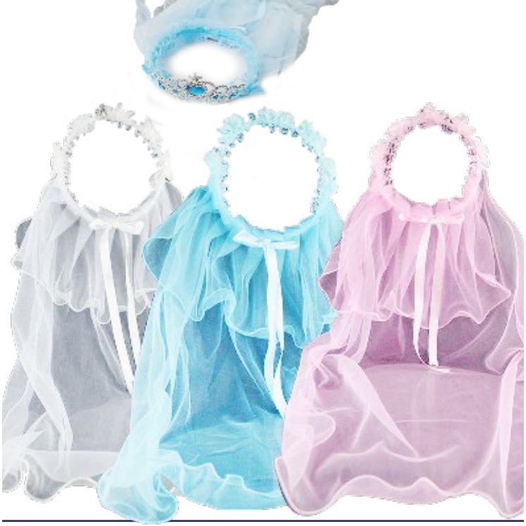 [EB-TY361468] Corona Princesa Niña con Tul 4 Colores Talla 2-3 Años — Caja x300