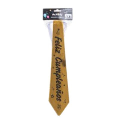 [EB-PT11759] Corbata "Feliz Cumpleaños" Decorativa 40 cm para Festejado — Caja x600