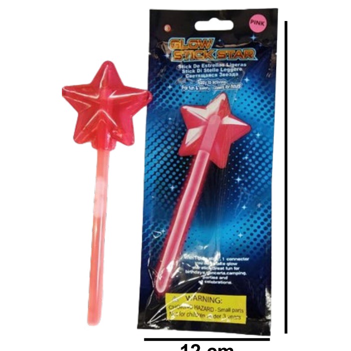 [EB-PT10933] Varita Glow Estrella Fluorescente 12x28 cm para Fiestas Neón — Caja x432