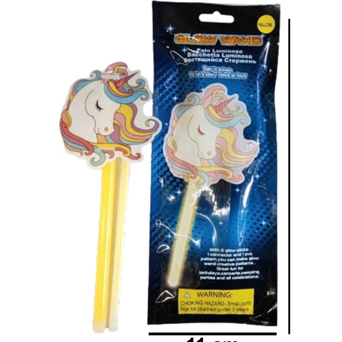 [EB-PT10914] Varita Glow Unicornio Fluorescente 11x28 cm para Fiestas — Caja x504