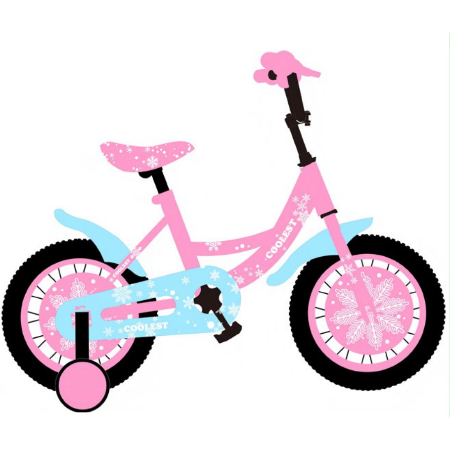 [EB-TY365833] Bicicleta Infantil Rodada 12 Rosa Con Celeste con Rueditas