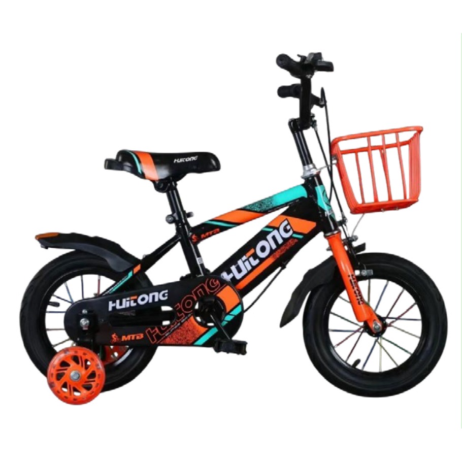 [EB-TY366088] Bicicleta Infantil Rodada 12 Naranja con Rueditas