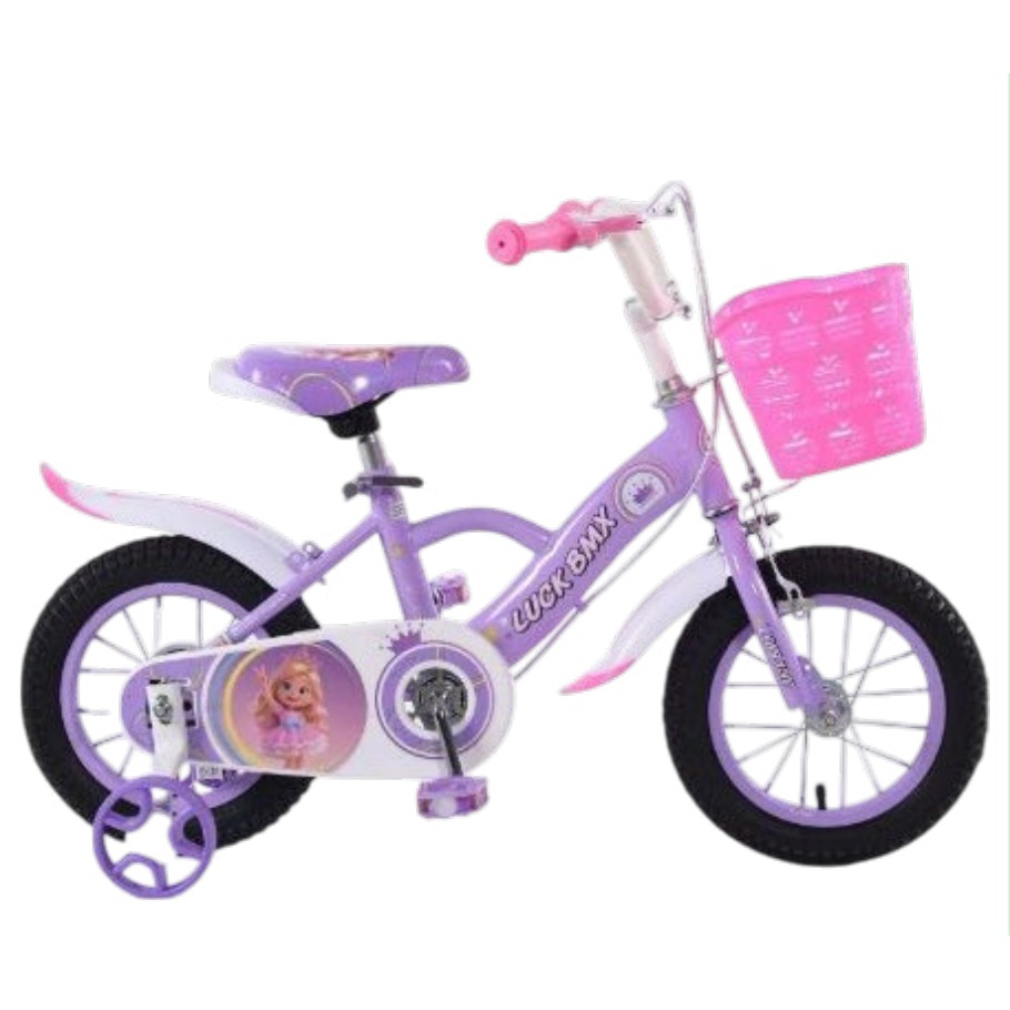 [EB-TY365861] Bicicleta Infantil Rodada 12 Morado con Rueditas