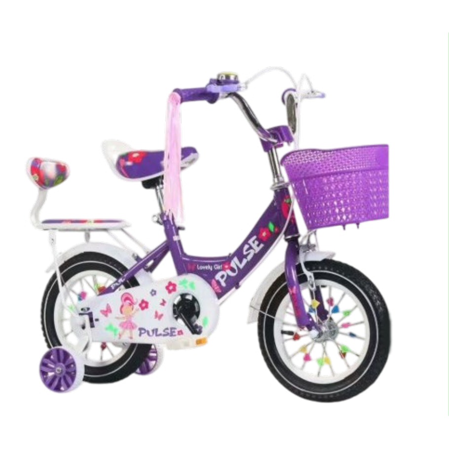 [EB-TY362898] Bicicleta Infantil Rodada 12 Morado con Rueditas