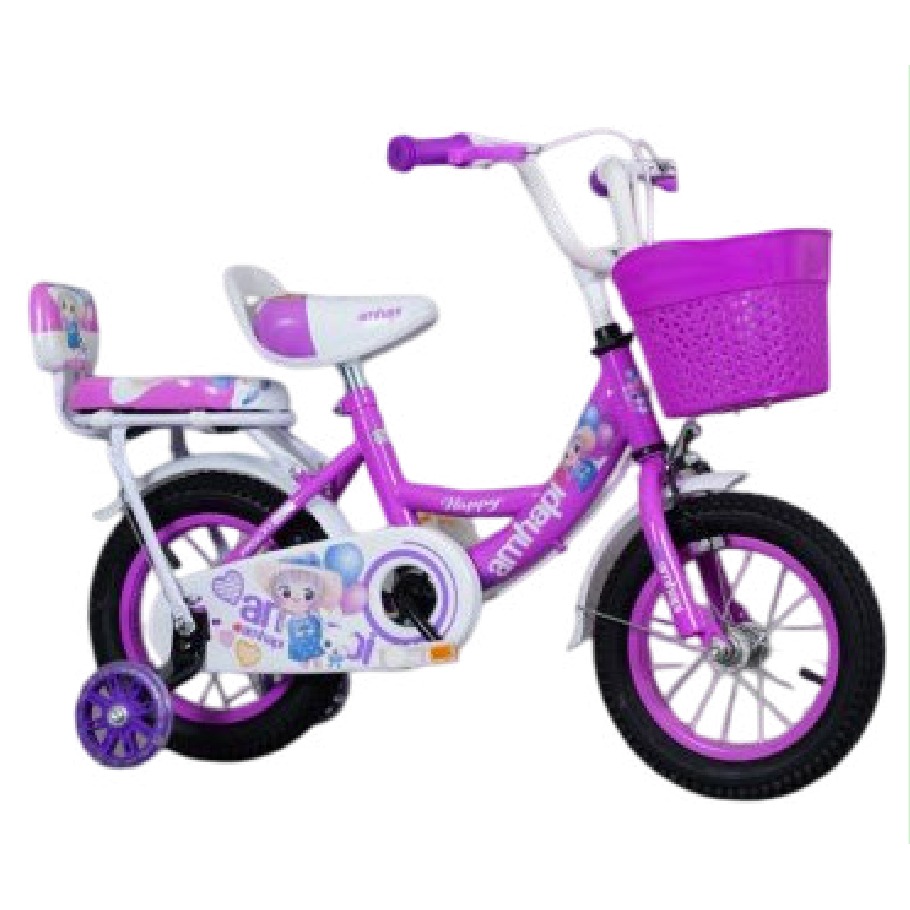 [EB-TY362694] Bicicleta Infantil Rodada 12 Morado con Rueditas