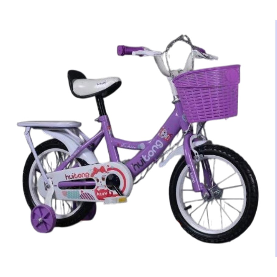 [EB-TY365883] Bicicleta Infantil Rodada 14 Morado con Rueditas