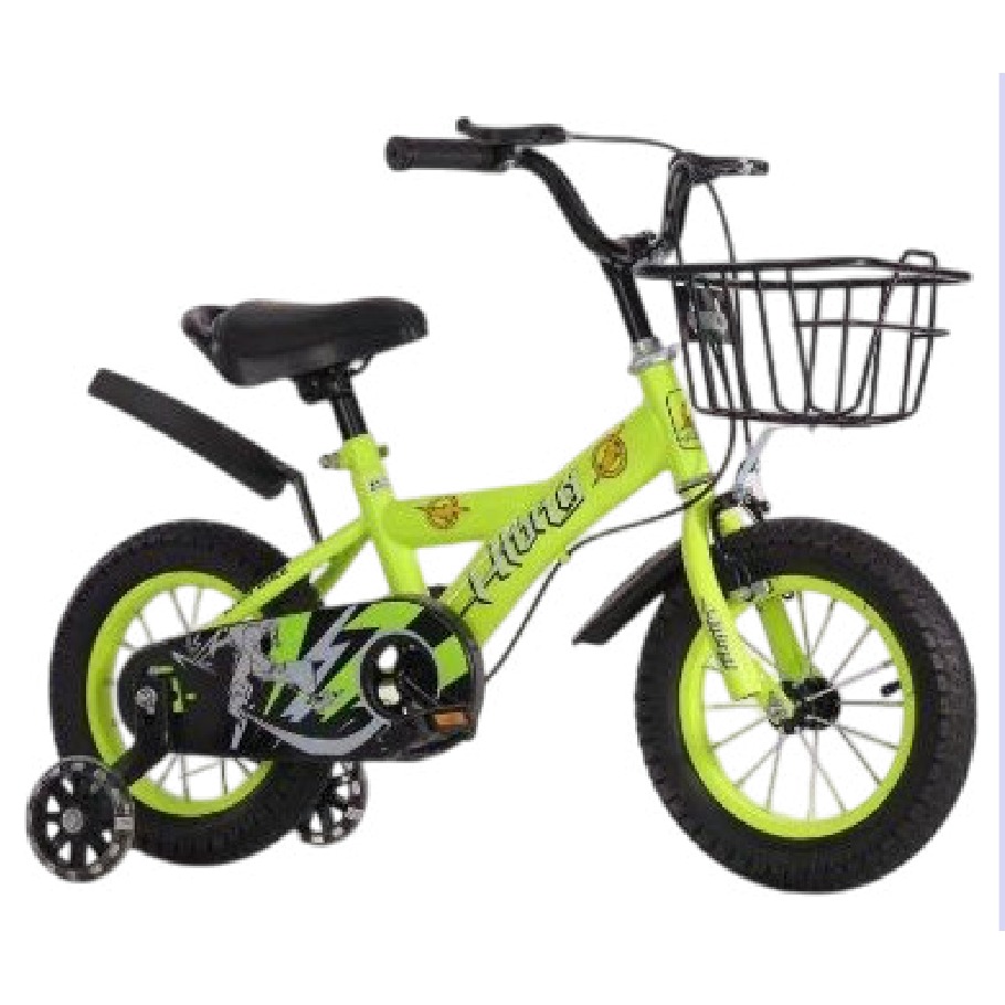 [EB-TY365890] Bicicleta Infantil Rodada 14 Amarillo Fluo con Rueditas
