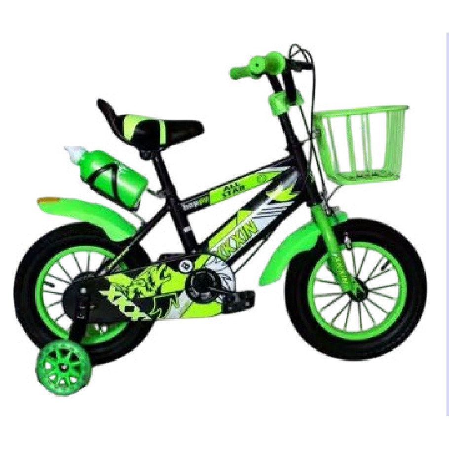 Bicicleta Infantil Rodada 14 Verde con Rueditas