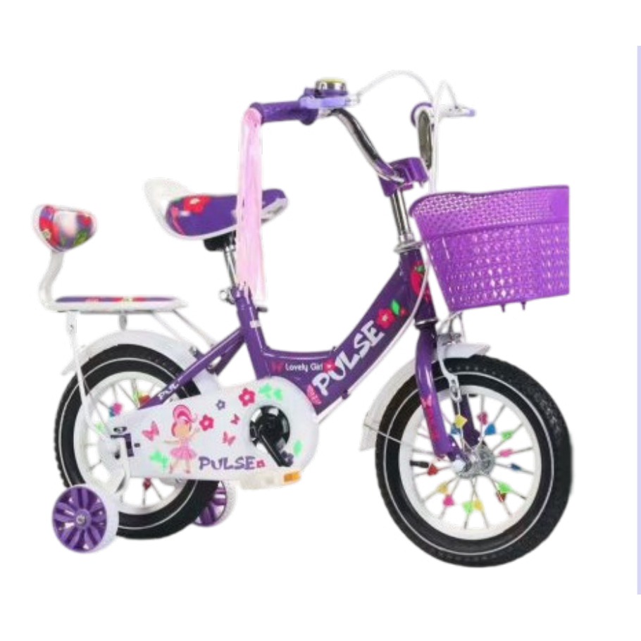 Bicicleta Infantil Rodada 14 Morada con Rueditas