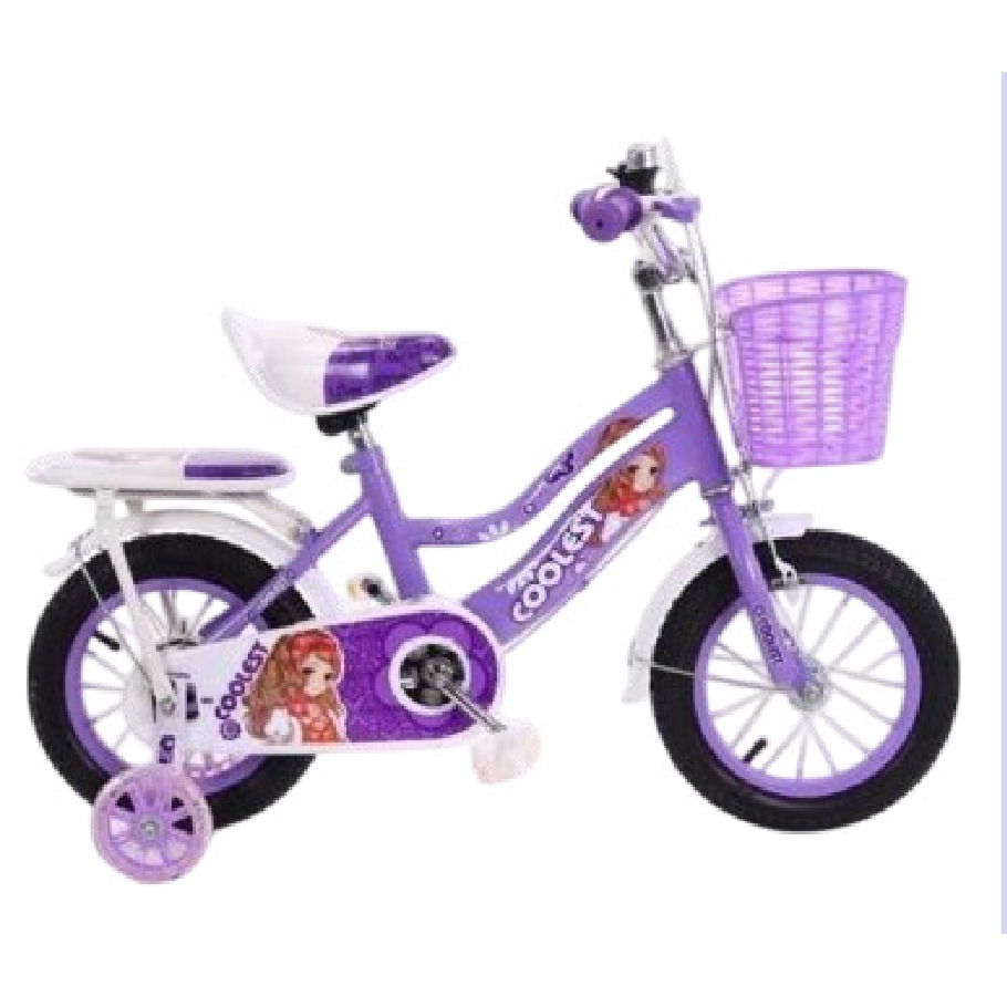 Bicicleta Infantil Rodada 14 Morada con Rueditas
