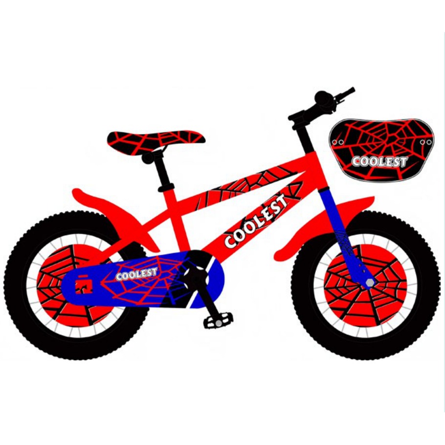 Bicicleta Infantil Rodada 16 Rojo Y Azul con Rueditas