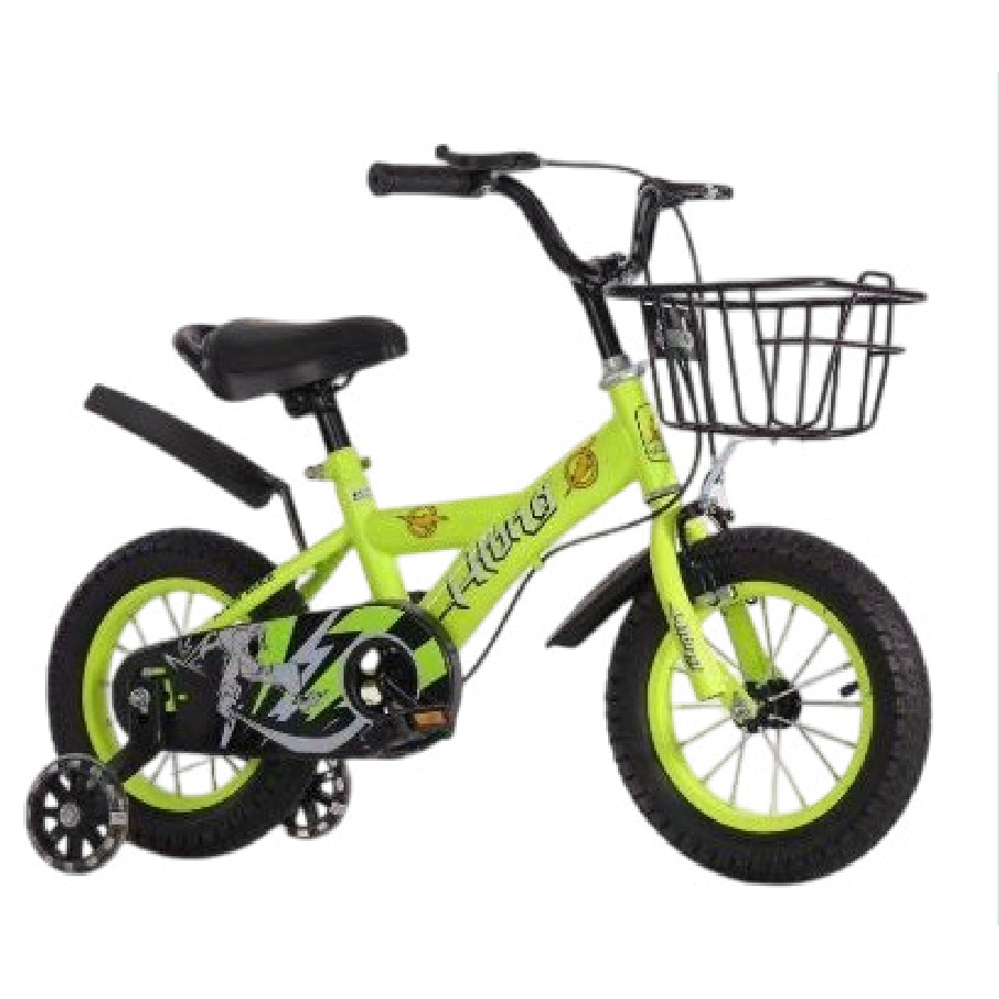 Bicicleta Infantil Rodada 16 Amarillo Fluo con Rueditas