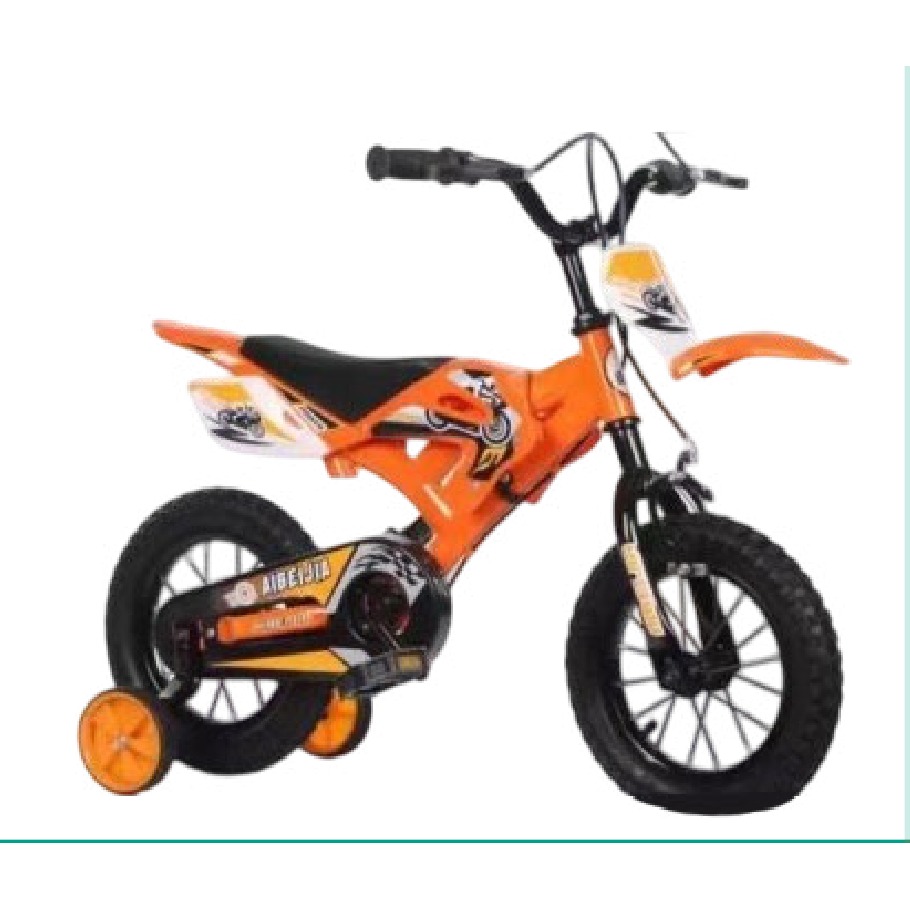 Bicicleta Infantil Rodada 16 Naranja con Rueditas