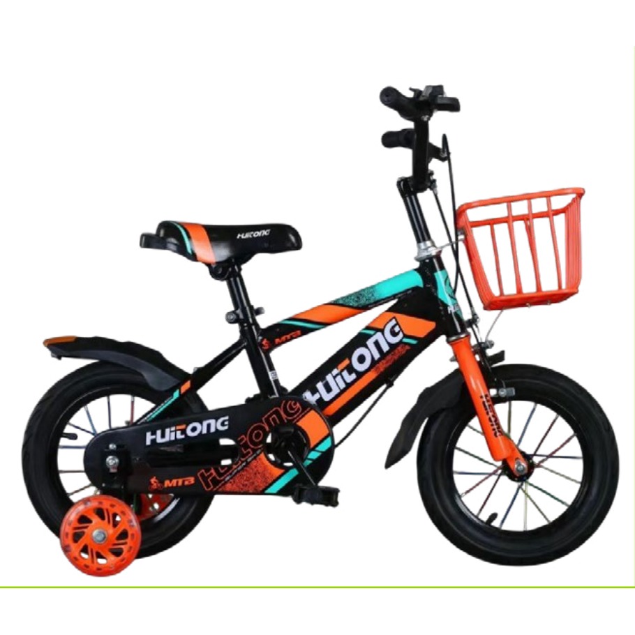 Bicicleta Infantil Rodada 20 Naranja con Rueditas