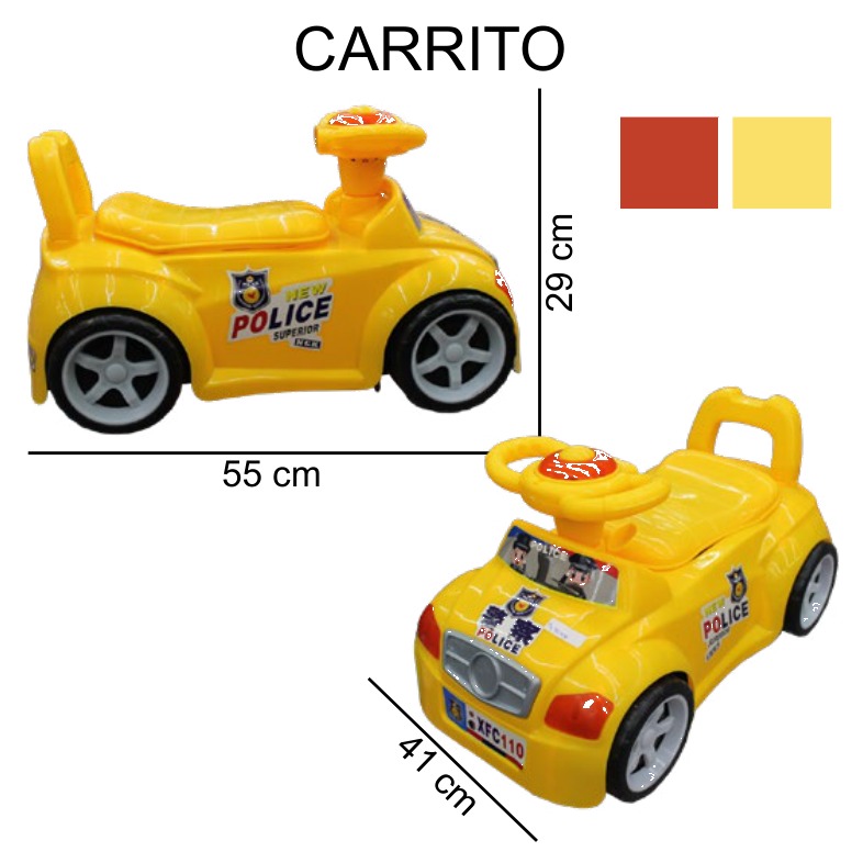 [EB-TY361956] Carrito Montable Patrulla Police 550 mm Niño x10pz