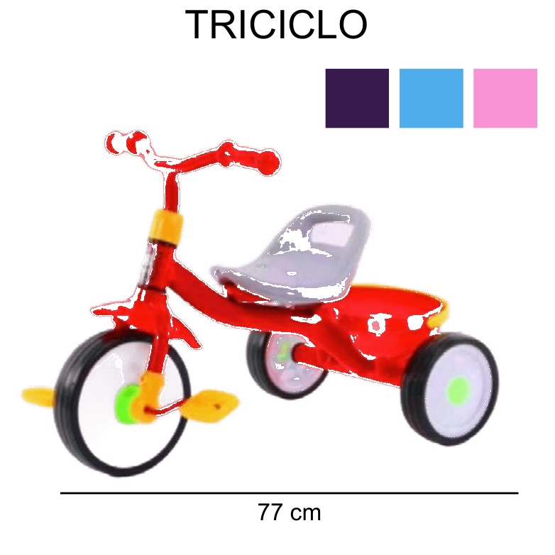 [EB-TY363661] Triciclo Infantil Canastilla 770 mm Acero Niño x8pz