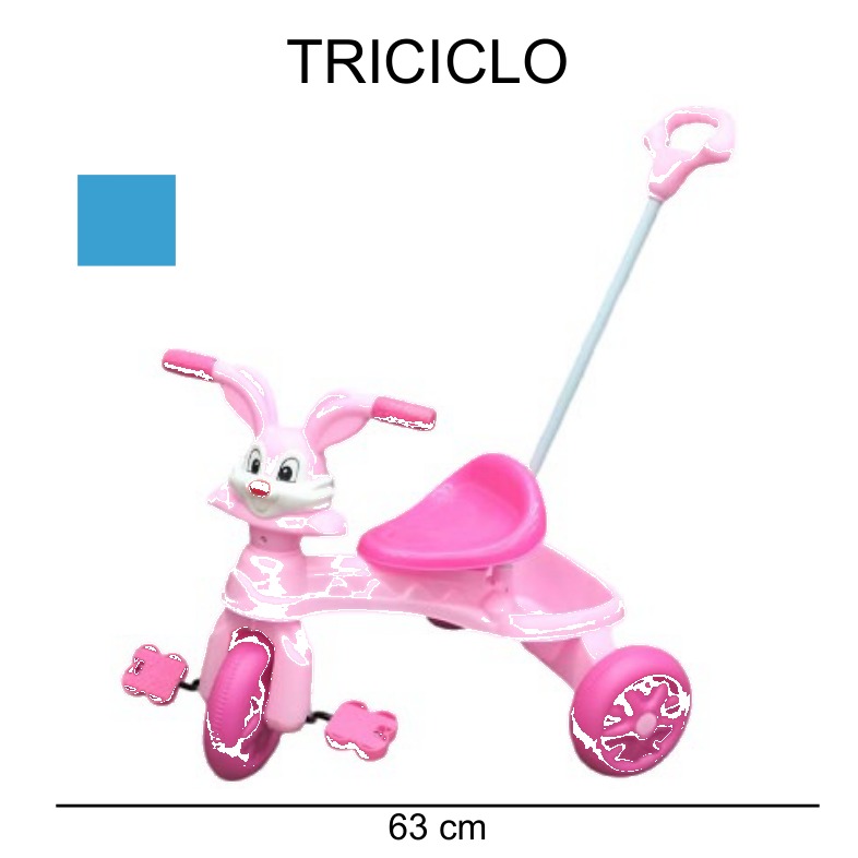 [EB-TY363663] Triciclo Conejo Bastón Guía 630 mm Bebé Paseo x7pz