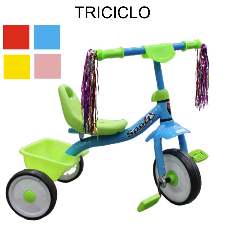 [EB-TY361944] Triciclo Sport Flecos Manubrio Canastilla 3 Ruedas x6pz