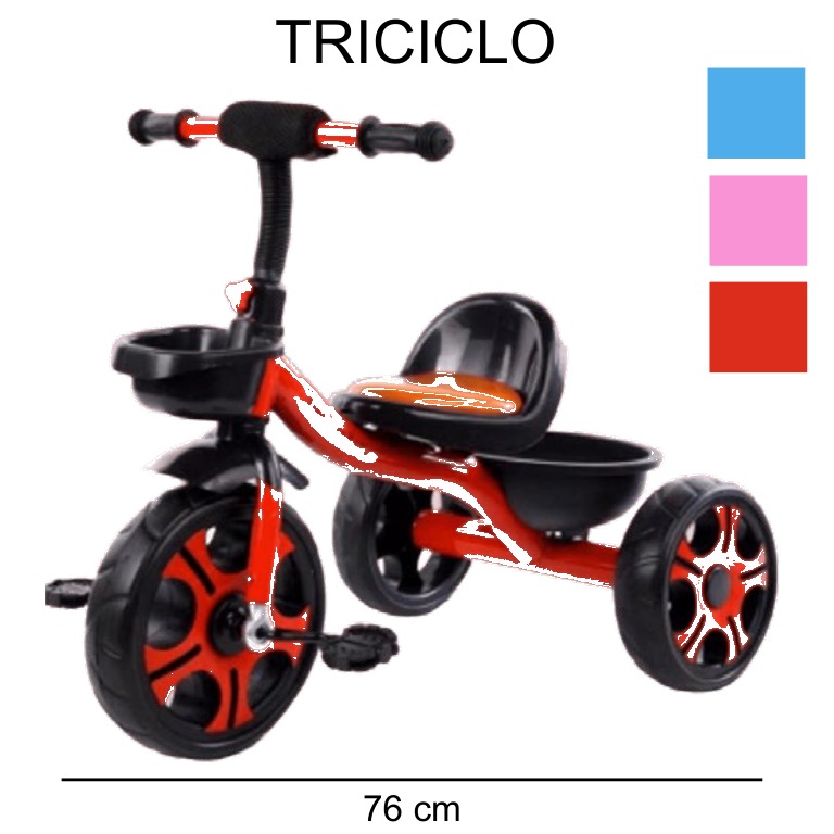 [EB-TY363667] Triciclo Infantil Canastilla 760 mm Acero Niño x6pz