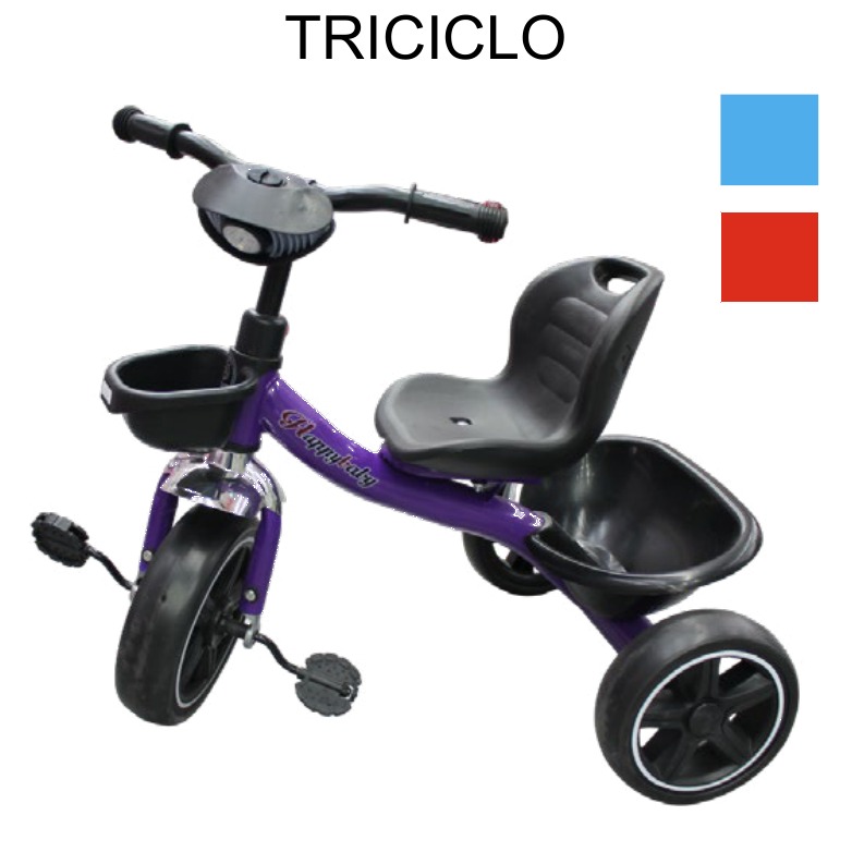 [EB-TY361965] Triciclo Infantil Luz LED Música 750 mm Acero x5pz
