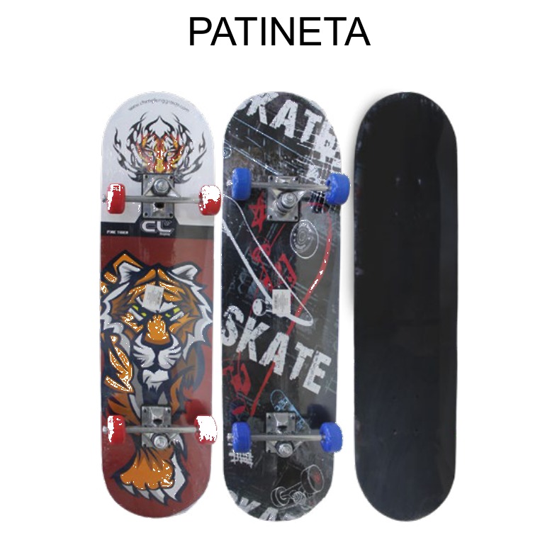 [EB-TY363152] Patineta Madera 780x200 mm Lija Ruedas Gel PU x12pz