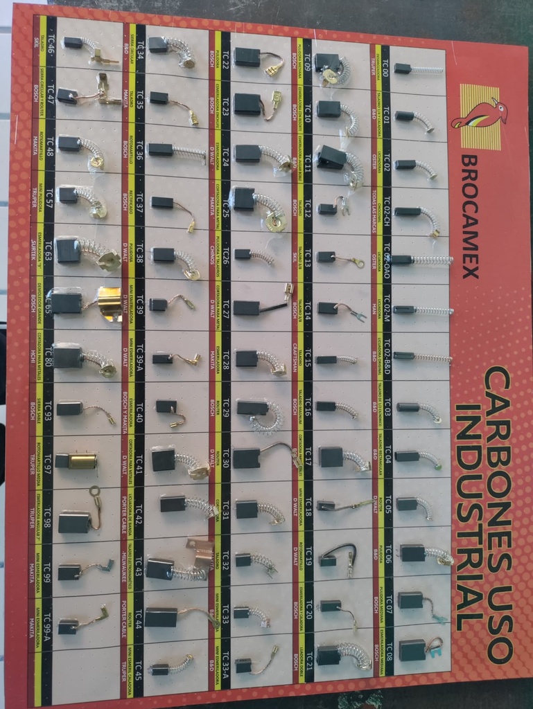 [BR-TC-45] Carbones para Mini esmeriladora y caladora Truper Par 2 pz