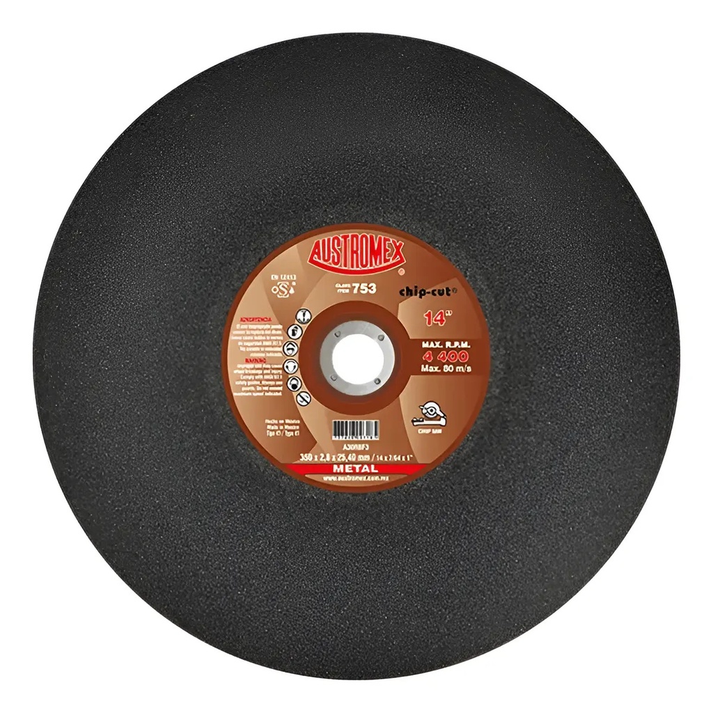 Disco 14" Inox AUX753 Austromex para Corte y Desbaste
