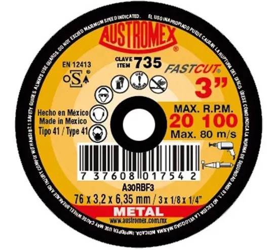 Disco 3" Desb AUX735 Austromex para Corte y Desbaste