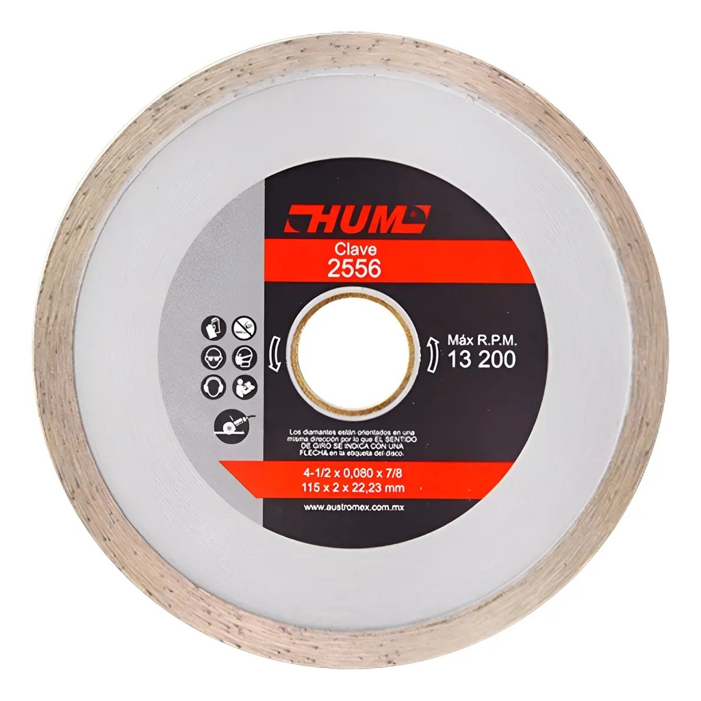 Disco 4-1/2" Continuo AUX2556 Austromex para Corte y Desbaste