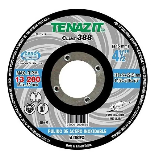 Disco 4-1/2" Desb-pulido AUX388 Austromex para Corte y Desbaste
