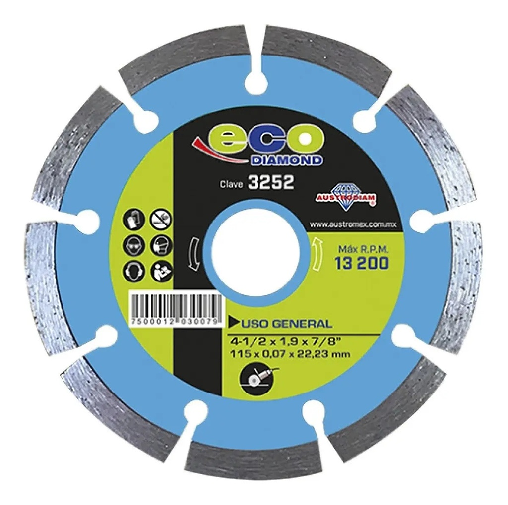 Disco 4-1/2" Diam Seg AUX3252 Austromex para Corte y Desbaste