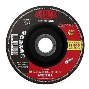 Disco 4-1/2" Metal AUX566 Austromex para Corte y Desbaste