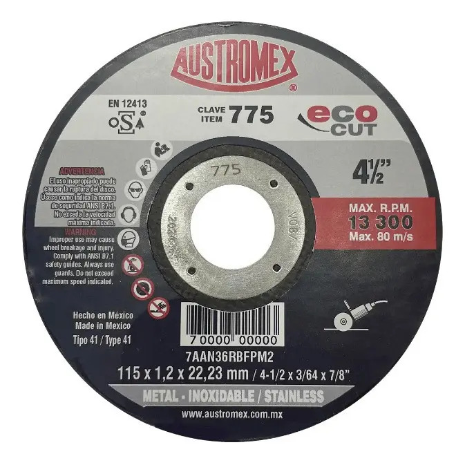 Disco 4-1/2" Metal Eco AUX775 Austromex para Corte y Desbaste