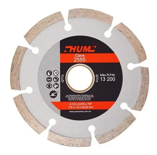 Disco 4-1/2" Seg AUX2555 Austromex para Corte y Desbaste