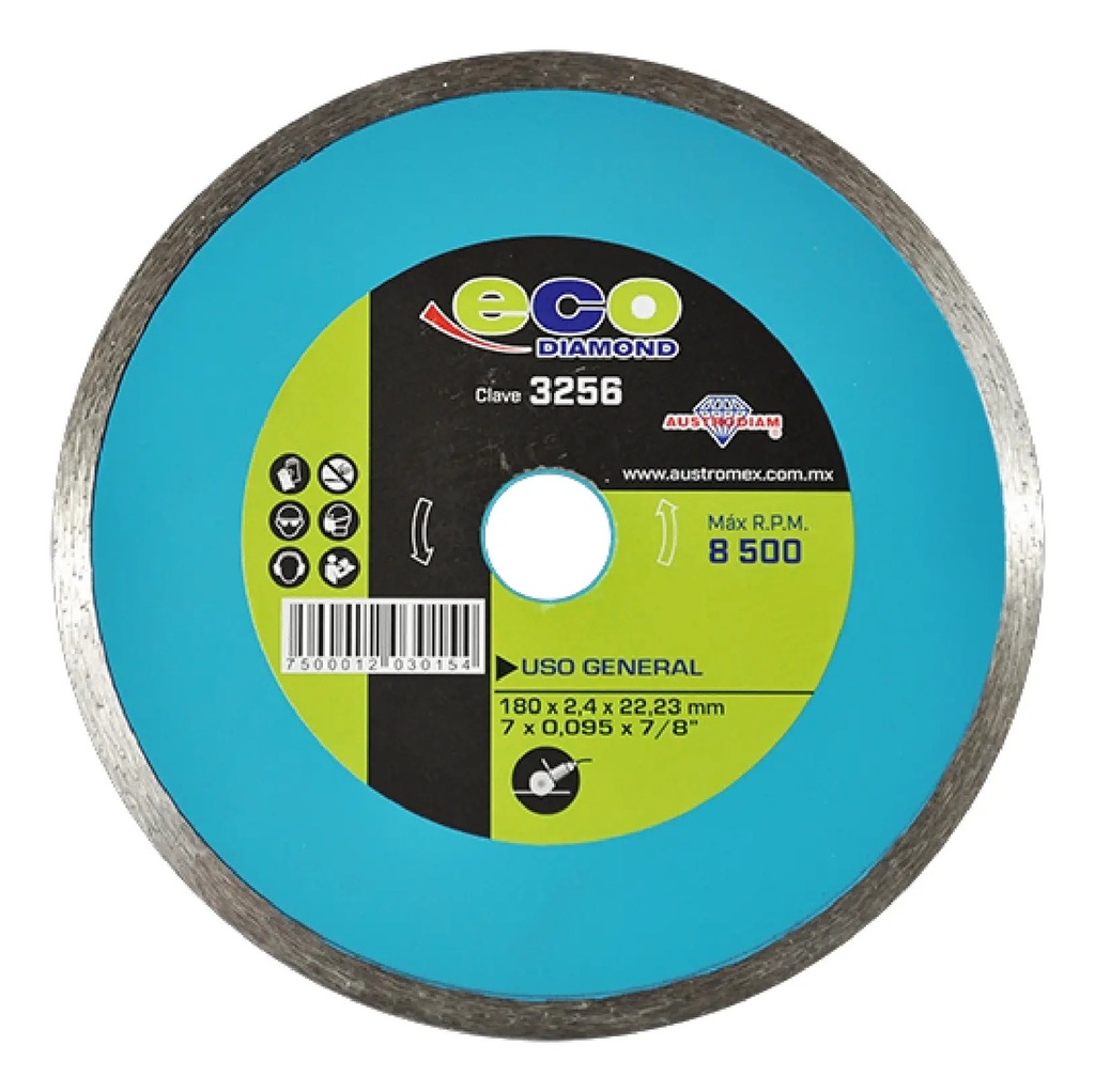 Disco 7" Diam Continuo AUX3256 Austromex para Corte y Desbaste