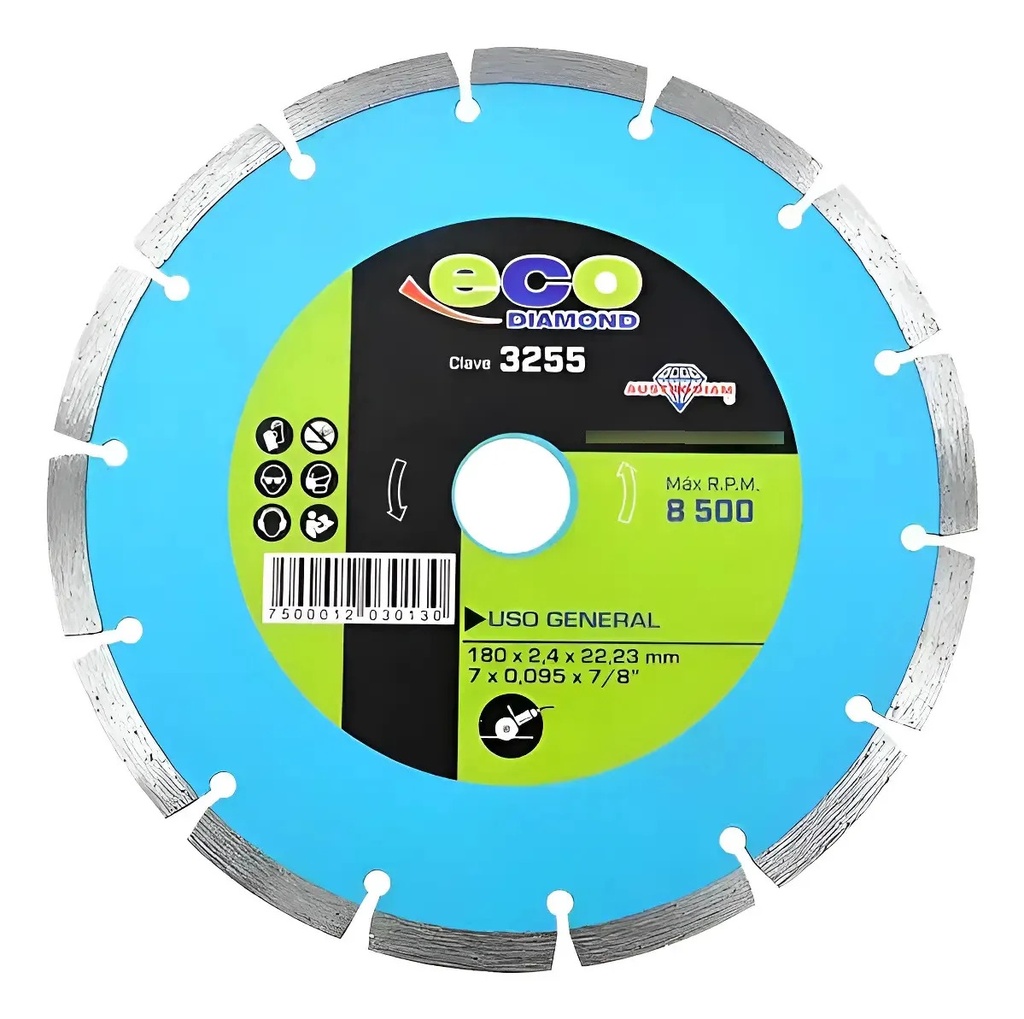 Disco 7" Diam Seg AUX3255 Austromex para Corte y Desbaste