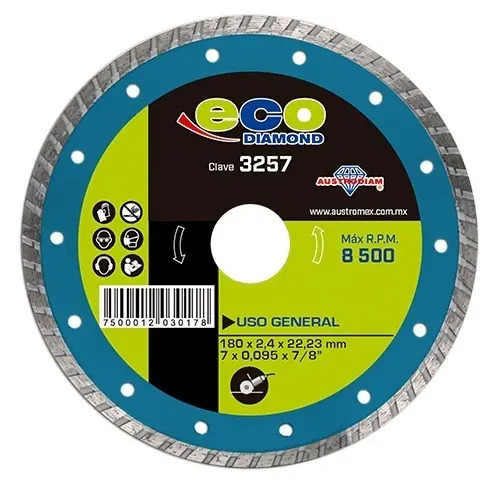 Disco 7" Diam Turbo AUX3257 Austromex para Corte y Desbaste